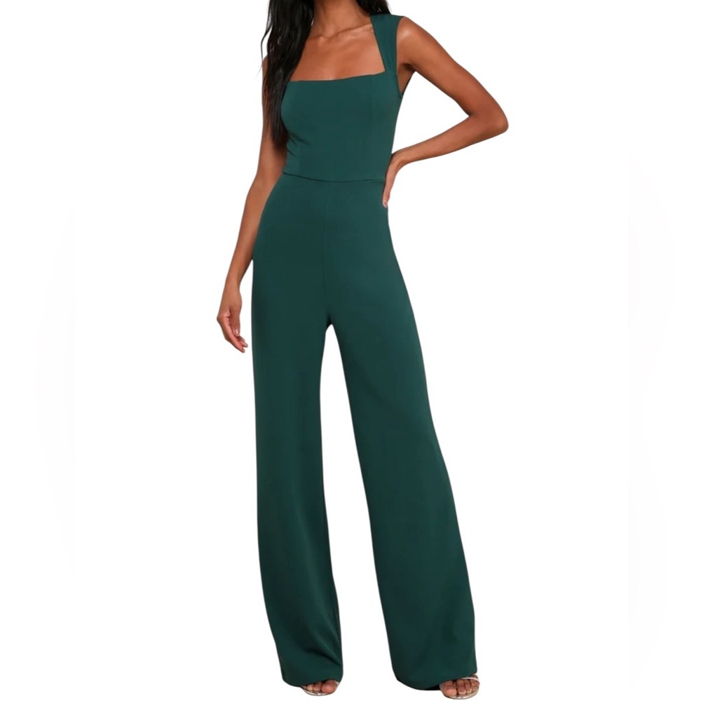 Lulu's Teal Sleeveless Jumpsuit